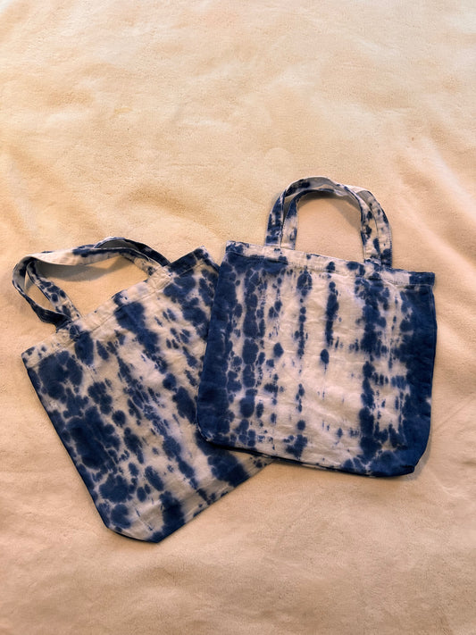 Blue tie-dyed Canvas Bag